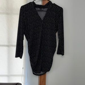 A Pea In The Pod Black Polka Dot Maternity Blouse